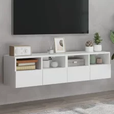   vidaXL 2 db fehér szerelt fa fali TV-szekrény 60 x 30 x 30 cm