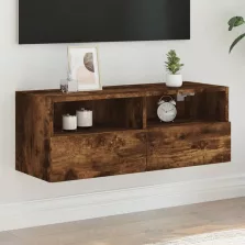   vidaXL füstös tölgy színű szerelt fa fali TV-szekrény 80 x 30 x 30 cm
