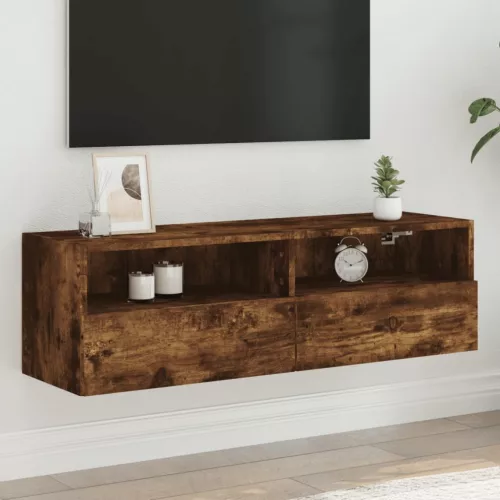 vidaXL füstös tölgy színű szerelt fa fali TV-szekrény 100 x 30 x 30 cm