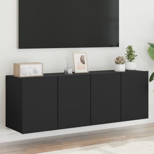 vidaXL 2 db fekete falra szerelhető TV-szekrény 60 x 30 x 41 cm