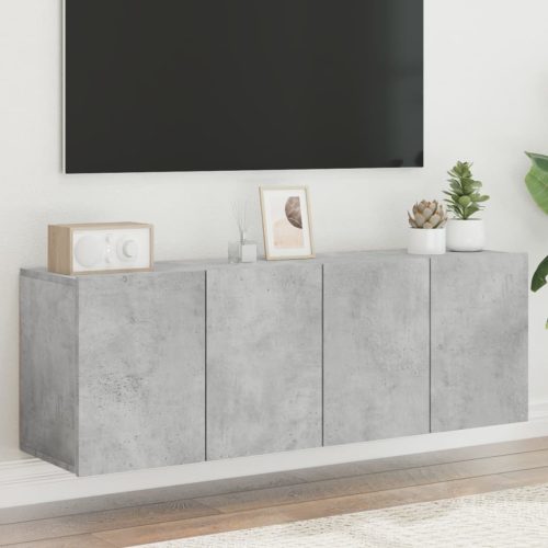 vidaXL 2 db betonszürke falra szerelhető TV-szekrény 60 x 30 x 41 cm