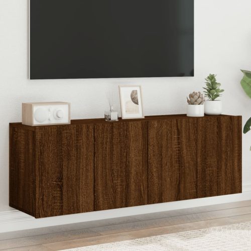 vidaXL 2 db barna tölgyszínű falra szerelhető TV-szekrény 60x30x41 cm