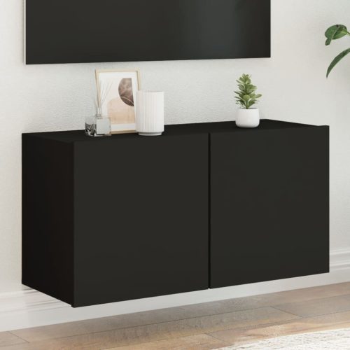 vidaXL fekete falra szerelhető TV-szekrény 80 x 30 x 41 cm