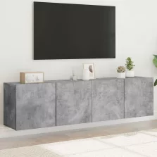   vidaXL 2 db betonszürke falra szerelhető TV-szekrény 80 x 30 x 41 cm