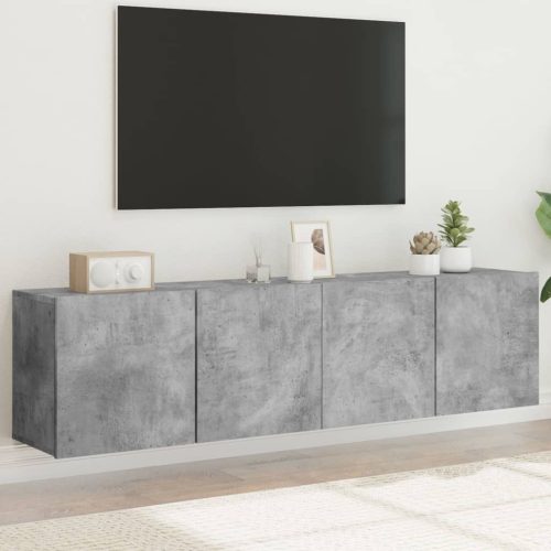 vidaXL 2 db betonszürke falra szerelhető TV-szekrény 80 x 30 x 41 cm