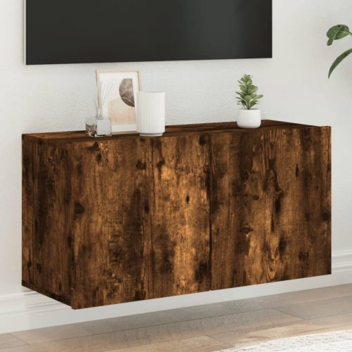 vidaXL füstös tölgyszínű falra szerelhető TV-szekrény 80x 30 x 41 cm