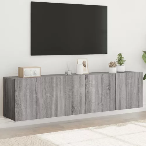 vidaXL 2 db szürke sonoma színű fali TV-szekrény 80 x 30 x 41 cm