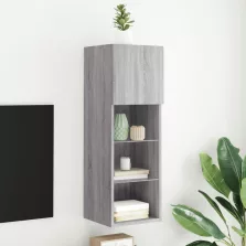   vidaXL szürke sonoma színű TV-szekrény LED-lámpákkal 30,5x30x90 cm