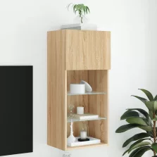   vidaXL sonoma tölgy színű TV-szekrény LED-lámpákkal 40,5x30x90 cm