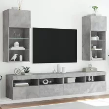   vidaXL 2 db betonszürke TV-szekrény LED-világítással 40,5 x 30 x 90 cm