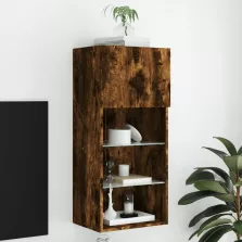   vidaXL füstös tölgy színű TV-szekrény LED-világítással 40,5x30x90 cm