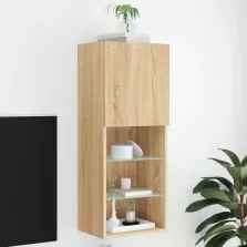   vidaXL sonoma tölgy színű TV-szekrény LED lámpákkal 40,5 x 30 x 102 cm