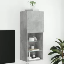   vidaXL betonszürke TV-szekrény LED lámpákkal 40,5 x 30 x 102 cm