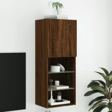   vidaXL barna tölgyszínű TV-szekrény LED lámpákkal 40,5 x 30 x 102 cm