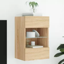   vidaXL sonoma tölgy színű fali TV-szekrény LED-ekkel 40x30x60,5 cm