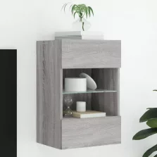   vidaXL szürke sonoma színű fali TV-szekrény LED-del 40x30x60,5 cm
