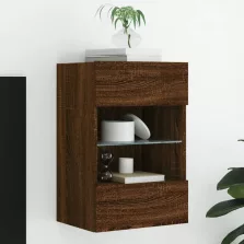  vidaXL barna tölgyszínű fali TV-szekrény LED-del 40x30x60,5 cm
