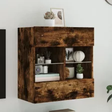   vidaXL füstös tölgy színű fali TV-szekrény LED-ekkel 58,5x30x60,5 cm