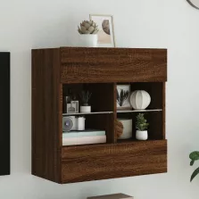   vidaXL barna tölgyszínű fali TV-szekrény LED-del 58,5x30x60,5 cm
