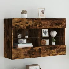   vidaXL füstös tölgy színű fali TV-szekrény LED-ekkel 98,5x30x60,5 cm