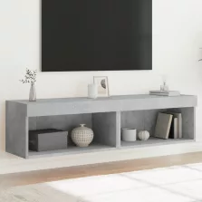   vidaXL 2 db betonszürke TV-szekrény LED-világítással 60 x 30 x 30 cm