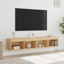   vidaXL 2 db sonoma tölgy színű TV-szekrény LED-ekkel 80x30x30 cm
