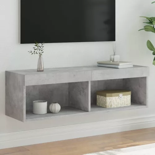 vidaXL betonszürke TV-szekrény LED-világítással 100 x 30 x 30 cm