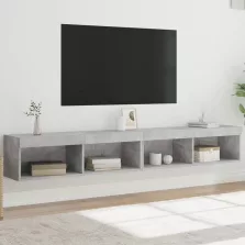   vidaXL 2 db betonszürke TV-szekrény LED-világítással 100x30x30 cm