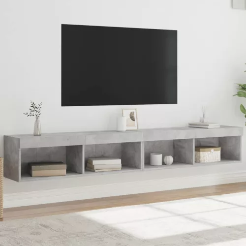 vidaXL 2 db betonszürke TV-szekrény LED-világítással 100x30x30 cm