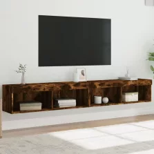   vidaXL 2 db füstös tölgy színű TV-szekrény LED-ekkel 100 x 30 x 30 cm