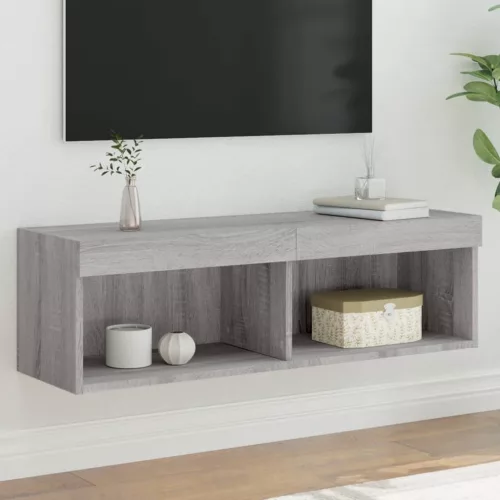 vidaXL szürke sonoma színű TV-szekrény LED-világítással 100x30x30 cm