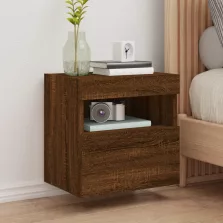   vidaXL barna tölgyszínű fali TV-szekrény LED-del 40x30x40 cm