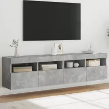   vidaXL 2 db betonszürke fali TV-szekrény LED-del 80x30x40 cm