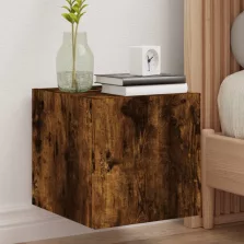   vidaXL füstös tölgy színű fali TV-szekrény LED-ekkel 30,5x35x30 cm