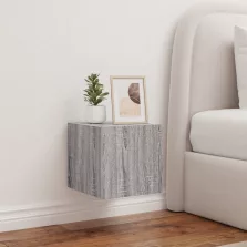   vidaXL 2 db szürke sonoma fali TV-szekrény LED-ekkel 30,5x35x30 cm