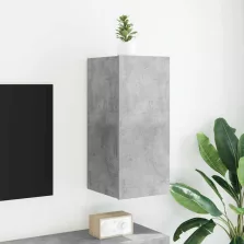  vidaXL betonszürke falra szerelhető TV-szekrény LED-del 30,5x35x70 cm