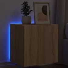   vidaXL sonoma tölgy színű fali TV-szekrény LED-ekkel 40,5x35x40 cm