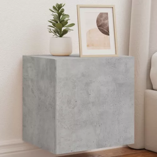 vidaXL 2 db betonszürke fali TV-szekrény LED-del 40,5x35x40 cm