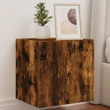   vidaXL 2 db füstös tölgy fali TV-szekrény LED-ekkel 40,5x35x40 cm