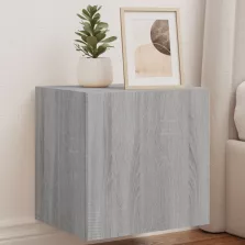   vidaXL 2 db szürke sonoma fali TV-szekrény LED-ekkel 40,5x35x40 cm