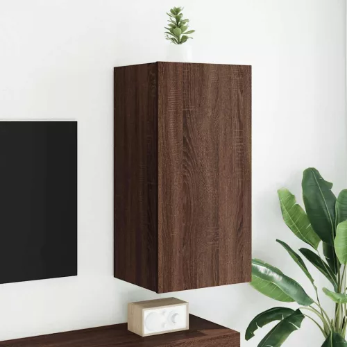 vidaXL barna tölgyszínű fali TV-szekrény LED-del 40,5x35x80 cm