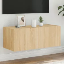   vidaXL sonoma tölgy színű fali TV-szekrény LED-ekkel 80x35x31 cm
