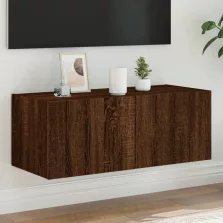  vidaXL barna tölgyszínű fali TV-szekrény LED-del 80x35x31 cm
