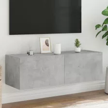   vidaXL betonszürke fali TV-szekrény LED-világítással 100 x 35 x 31 cm