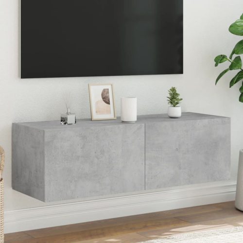 vidaXL betonszürke fali TV-szekrény LED-világítással 100 x 35 x 31 cm