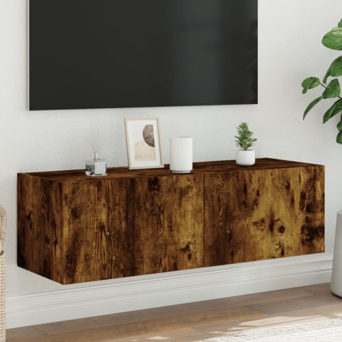 vidaXL füstös tölgy színű fali TV-szekrény LED-ekkel 100 x 35 x 41 cm