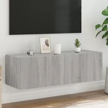   vidaXL szürke sonoma színű fali TV-szekrény LED-ekkel 100 x 35 x 31 cm