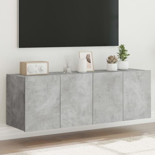 vidaXL 2 db betonszürke fali TV-szekrény LED-del 60x35x41 cm