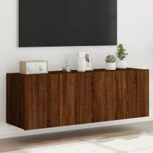   vidaXL 2 db barna tölgyszínű fali TV-szekrény LED-del 60x35x41 cm