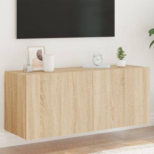 vidaXL sonoma tölgy színű fali TV-szekrény LED-ekkel 100 x 35 x 41 cm